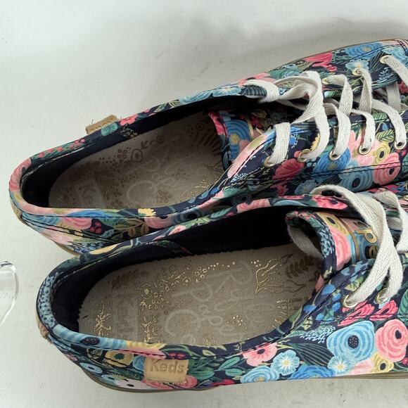 Keds x Rifle Paper Co. Triple Kick Garden Party Sneakers Womens 10 Navy Multi - Picture 9 of 10